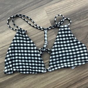 Abercrombie & Fitch Black and White Checkered Bikini Top